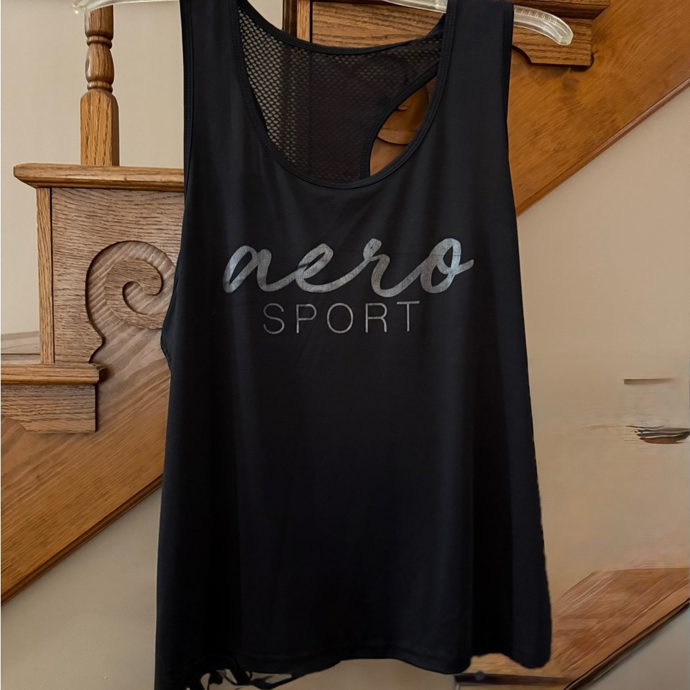 Aero Sport Black Muscle Tee for Women